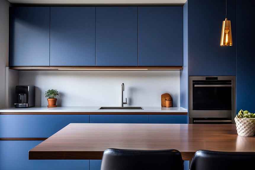 Elevate Your Kitchen The Allure of Dark blue kitchen walls